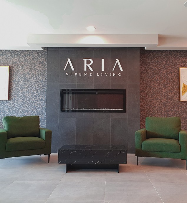 Aria stands out from other properties offering an upscale lifestyle with its stunning architecture, high-end finishes throughout each spacious home as well as impeccable service that ensures comfort for all residents throughout their stay